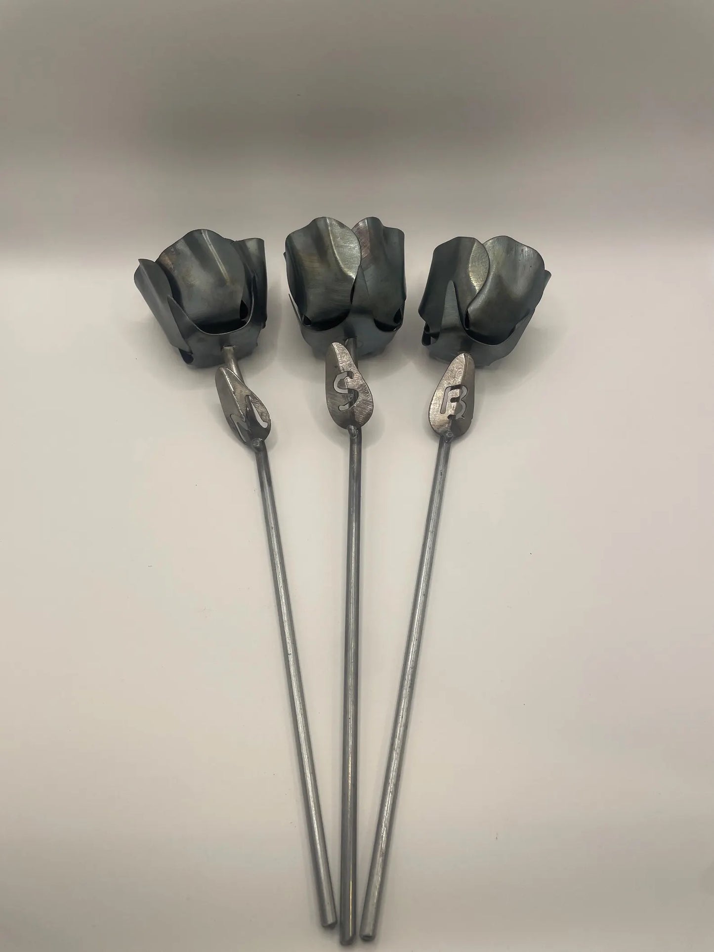 Sheet Metal Rose With Initial