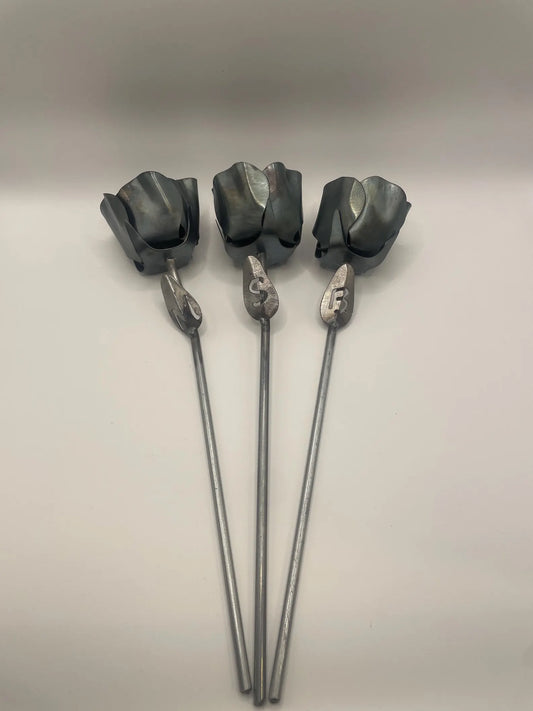 Sheet Metal Rose With Initial