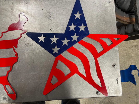 CNC Plasma Cut American Flag Star