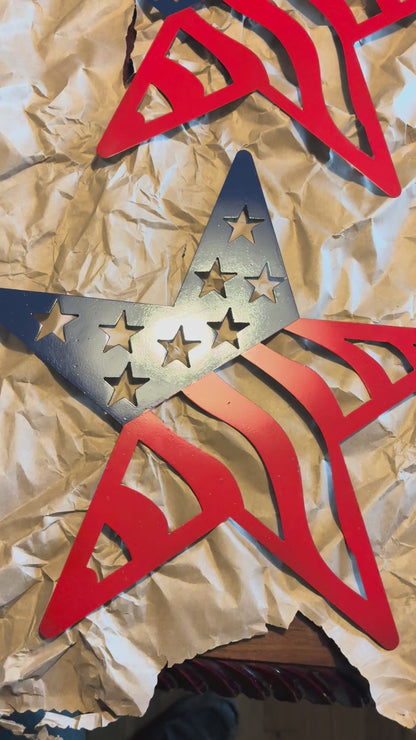 CNC Plasma Cut USA Flag Map